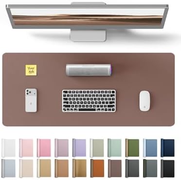 YSAGi Leather Desk Protector, Office Mat, Large Mouse Mat, Non-Slip PU Leather Blotter, Laptop Pad, Waterproof Writing Pad for Office and Home (Chocolate, 23.6" x 13.8")
