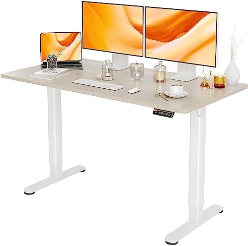 Claiks Electric Height Adjustable Standing Desk, 55x24 Inch, Nature