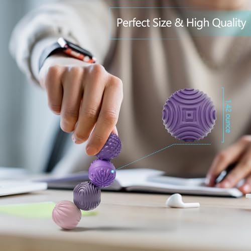 luckdoor Silicone Magnetic Balls Fidget Toys for Adults & Teens,4PCS Stress Relief Sensory Toys for Autism ADHD Anxiety,Fun Textures Gadgets,Office Desk Toy,Stocking Stuffer for Men Women Teen Gift