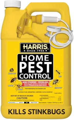 Harris Home Insect Killer, Liquid Gallon Spray with Odorless and Non Staining Residual Formula - Kills Stinkbugs, Ants, Roaches, Spiders, Fleas, Mosquitos, Moths, Scorpions, Flies and Silverfish
