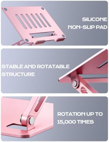 LOXP Aluminum Laptop Stand, Laptop Stand for Desk Ergonomic -Pink