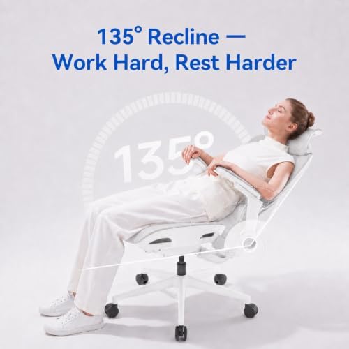 SIHOO B300 PRO Comfy Ergonomic Office Chair Without FOOTREST, White