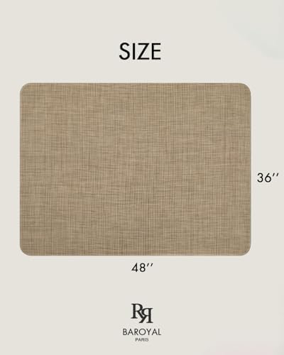 BARoyal Office Chair Mat for Hardwood Floor Under Desk Computer Rolling Chair Mat for Wood/Tile Floor Non-Slip Heavy Duty Desk Rug PVC Plastic Hard Floor Protector 36" x 48"(Linen)