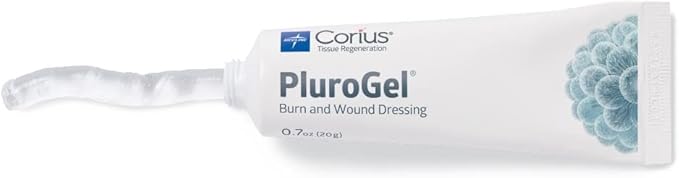 PluroGel Burn and Wound Dressing Gel, Moisture-Retaining, Non-Cytotoxic, Water-Soluble, Biocompatible Gel for Burns, Cuts, Ulcers, and Wound Care Protection, 0.7 oz. Tube
