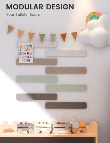 Fluxynara 13" x 2" Felt Wall Panels, Linen Dusk