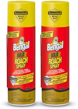 Bengal Gold Roach Spray Dry Aerosol Indoor Roach Killer - 11 oz - 2 Pack