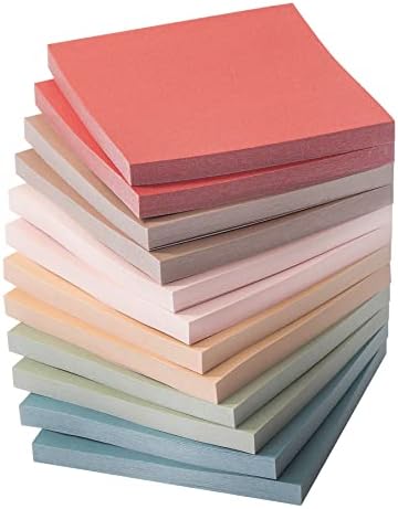 Mr. Pen- Sticky Notes, 3"x3", 12 Pads, 600 Sheets, Vintage Colors