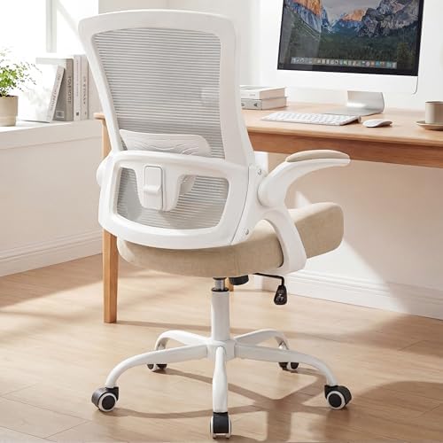 NEO CHAIR Office Desk Mesh Chair with Adjustable Ergonomic Lumbar, Beige