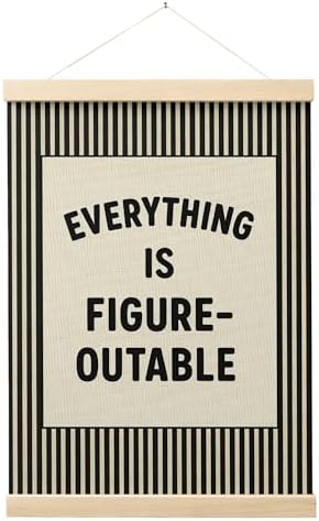 FGFK Everything Is Figureoutable Positive Affirmations Wall Art Poster Hanger Frame, Retro Black Inspirational Canvas Prints Framed Wall Decor for Office Classroom Home Bedroom, 12x16 Inch