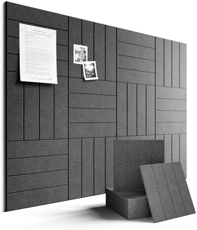 Fluxynara Felt Bulletin Board & Cork Board Alternative, Charcoal Gray