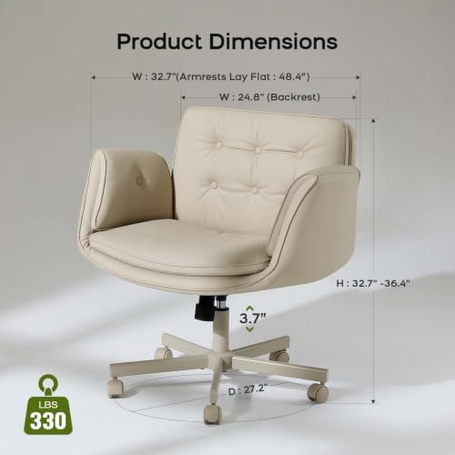 amseatec Criss Cross Office Chair, Swivel Makeup Vanity Chair with Wheels