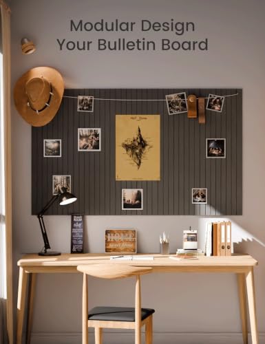 Fluxynara 48" x 36" Large Felt Bulletin Board, Charcoal Gray