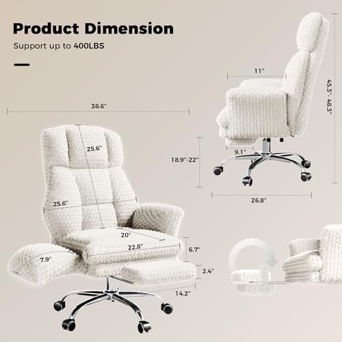 Big and Tall Office Chair, Flip Armrests for Pets & Cross Legged Sitting