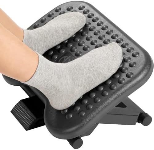 HUANUO Adjustable Foot Rest for Under Desk with Massage Surface and Tilt (Pack of 5)
