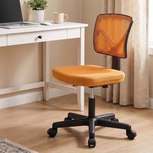 Sweetcrispy Small Armless Desk Chair, Mesh Rolling Office Chairs