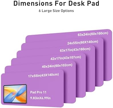 Aothia Faux Leather Desk Mat - Large Mouse Pad, Non-Slip PU Leather Blotter, Waterproof Writing Surface for Office and Home (Iris Violet, 42" x 17")