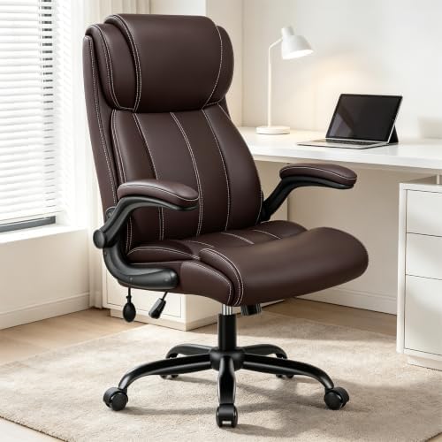 Ergonomic Office Chair, High Back Executive Leather Desk Chair