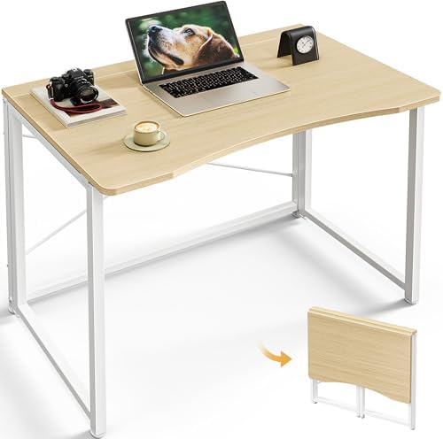 Huuger Folding Desk for Small Spaces, 31.5 Inch Foldable Computer Table