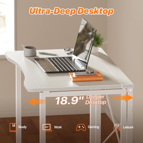 Huuger Folding Desk for Small Spaces, 31.5 Inch Foldable Computer Table