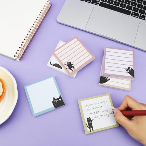 Mr. Pen- Black Cat Sticky Notes Set, 3" x 3", 6 Pads, 480 Sheets