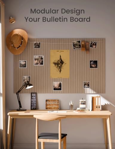 Fluxynara 48" x 36" Large Felt Bulletin Board, Taupe