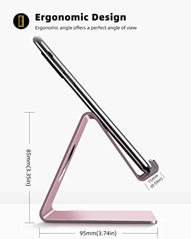 Lamicall Pink Phone Stand, Desk Accessories - Rose Gold Pink Cell Phone Holder, Office Decor, Office Desk Accessories, Suitable for iPhone 16 15 14 13 Pro Max, 4-8'' Phone