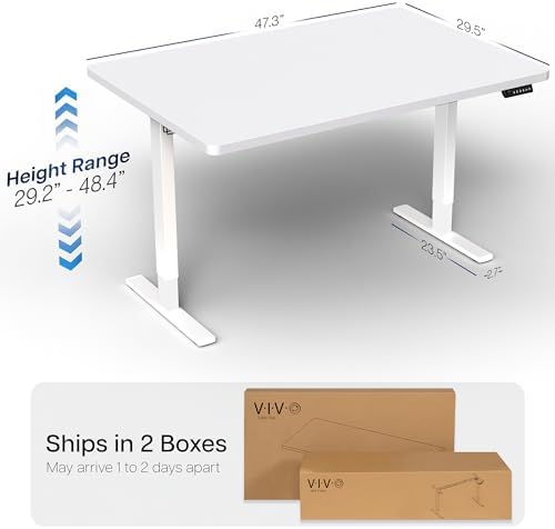 VIVO White 48 x 30 in Standing Desk, DESK-KIT-1W5W