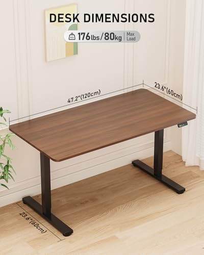 48" Large Electric Standing Desk Adjustable Height for Home Office