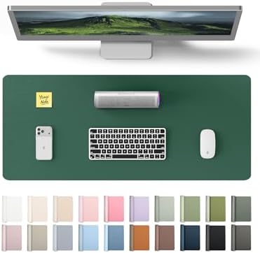 YSAGi Leather Desk Pad Protector, Office Desk Mat, Large Mouse Pad, Non-Slip PU Leather Desk Blotter, Laptop Desk Pad, Waterproof Desk Writing Pad for Office and Home (Seafoam Green, 23.6" x 13.8")