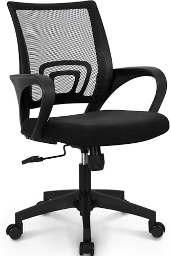 NEO CHAIR Office Computer Chair Ergonomic Mid-Back Mesh Desk Chair, Black