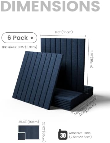 Fluxynara 36" x 24" Large Felt Bulletin Board, Carbon Blue