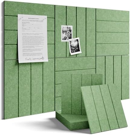 Fluxynara 36" x 24" Large Felt Bulletin Board, Moss Green