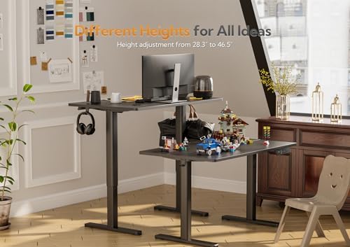 Claiks Electric Height Adjustable Standing Desk, 32x19 Inch, Black