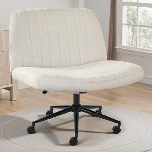 OLIXIS Criss Cross Chair with Wheels, Vanity Chair, Home Office Desk