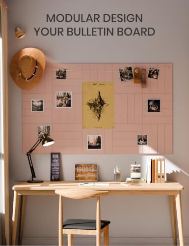 Fluxynara 36" x 24" Large Felt Bulletin Board, Pink