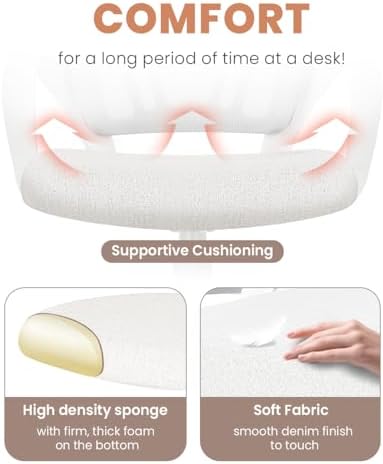 NEO CHAIR Office Computer Chair Ergonomic Mid-Back Mesh Desk Chair, Ivory