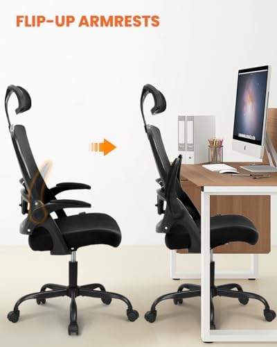 NEO CHAIR Office Chair with Adjustable Ergonomic Lumbar Headrest, Black