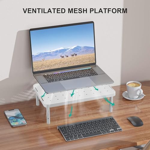 WALI Computer Monitor Stand for Desk, Adjustable Laptop Riser, up to 44 lbs