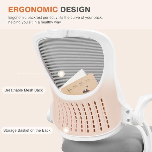 Sweetcrispy Computer Desk Chair, Mesh Office Chair with Lumbar Support