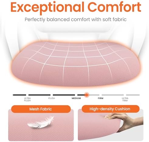 NEO CHAIR Home Office Desk Chair Ergonomic Mesh with Lumbar Support, Pink