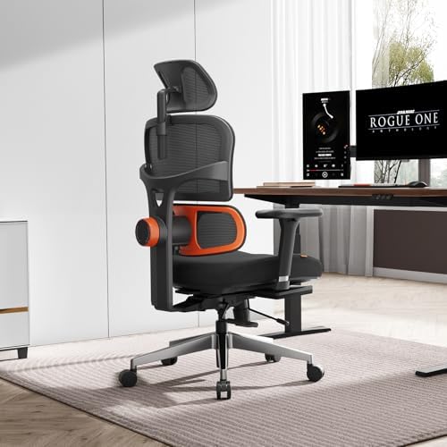 Newtral Office Chair Ergonomic - Home Office Desk Chair, Back Pain Chair with Auto-Following Lumbar Support, 4D Armrest, Seat Depth and Height Adjustable