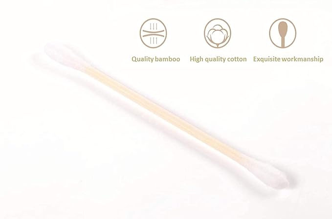 Bamboo Cotton Swabs, Biodegradable Wood Cotton Buds 1000pcs