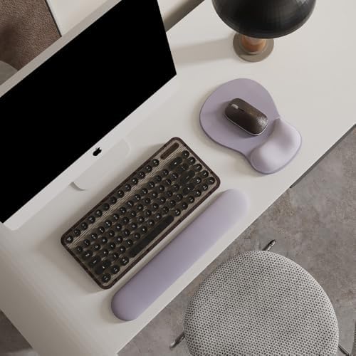 ErgoComfort Gel Wrist Rest Mouse Pad-Ergonomic Office Mousepad with Wrist Support-Non-Slip, Design Desk Accessories Mat for Home&Game Decor (09LavenderHaze Set)
