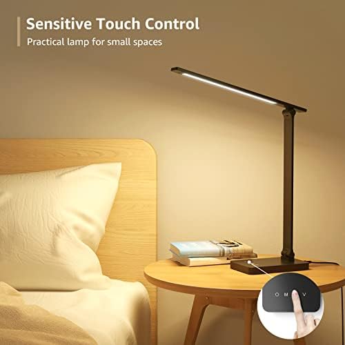 Lepro LED Desk Lamp for Home Office, 9.5W 750LM Touch Desk Light, Black