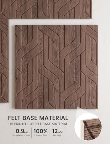 Fluxynara 6-Pack Large Felt Bulletin Board, Walnut Artistic
