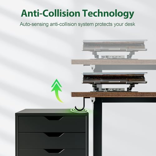 Agilestic 71*32 Inch Height Adjustable Electric Standing Desk, Rustic Brown