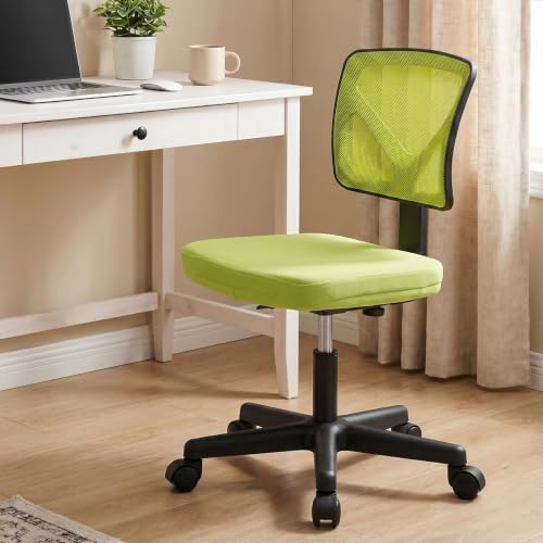 Sweetcrispy Small Armless Desk Chair, Mesh Rolling Office Chairs