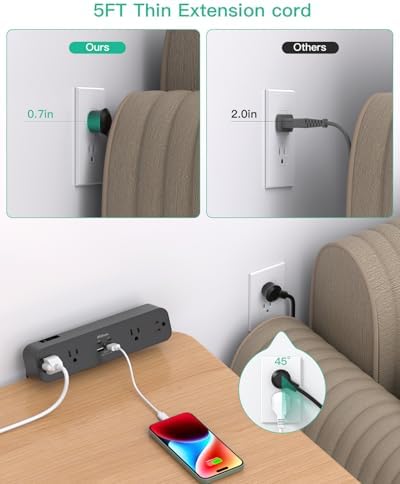 Mifaso PD30W Desk Clamp Power Strip, Surge Protector, Fast Charging Station