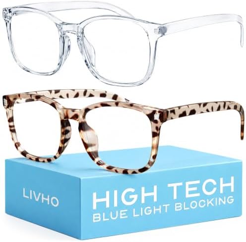livho High Tech Blue Light Glasses - Advanced Blue Light Blocking Computer Glasses - Screen Fatigue & UV Protection
