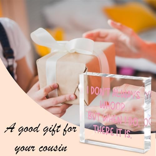 Fun Pink Decoration, 4x4 inches Acrylic Desktop Ornament, Suitable for Birthday and Christmas Gifts for Colleagues, Friends and Family, Funny Office Sayings and Slogans
